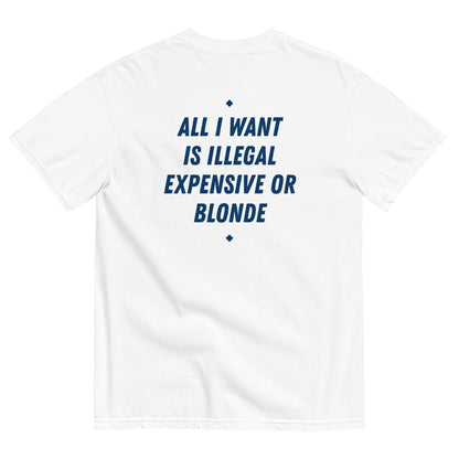 All I Want Is Illegal Expensive Or Blonde T-Shirt